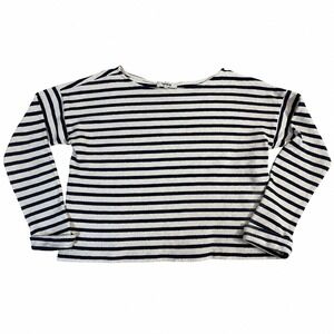 Samuji 100%‎ Cotton Top – XS White Navy Stripe Japanese Fabric